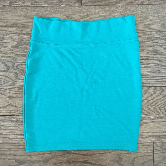Basic Jersey Mini Skirt - Turquoise/ Teal - Picture 4 of 4